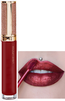 tanvi27 Metallic Liquid Long Lasting Full-Coverage Chilly red Lipstick(Chilly red, 8 ml)