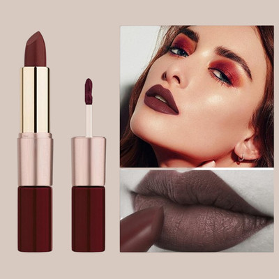 DYSOKAYO 2 IN 1 LIPSTICK LIQUID AND CRAYON MATTE LIPSTICK(Dark maroon, 8 g)