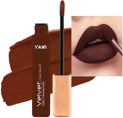 YAWI Matte Liquid Lipstick |Lightweight & Comfortable Formula(DARK BROWN, 5 ml)