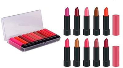 YELGO Pocket Friendly Mini Matte Lipstick Multicolor set of 10(Multicolor, 10 g)