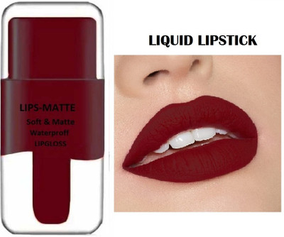 manasona Korean Maroon Liquid lipstick matte waterproof & Longlasting(Maroon, 3.5 ml)