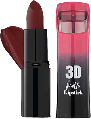 EVERERIN 3D Matte Velvet Finish Full Coverage Matte Long Lasting Lipstick dark red(DARK RED, 3.5 ml)