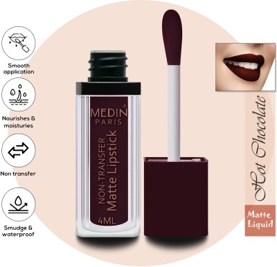 MEDIN Paris Proffessional special matte Liquid lipstick set of 1 ((HOT CHOCOLATE, 4 ml)