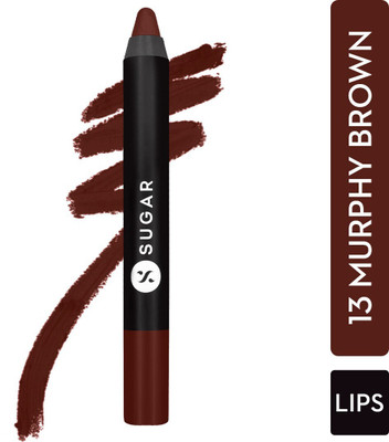 SUGAR Matte As Hell Crayon Lipstick(13 Murphy Brown (Chocolate Burgundy), 2.8 g)