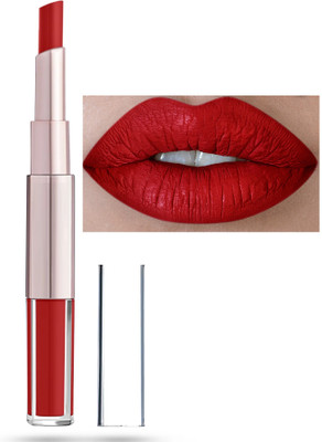 Luster Shine 2-IN-1 Double-end Lipstick, Matte Ultra Long Lasting Rich Color All-in-One Lip(Red, 7 ml)