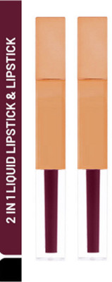 Luipui TRENDING 2 IN 1 LIPSTICK, LONG LASTING,FULL COVERAGE,FOR ALL DAY WEAR PACK OF 2(ROSE - 306, 12 ml)