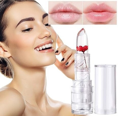 manasona Flower Red Temperature Colour Changing Lip Gloss Transparent Lipstick(Red, 3.6 g)