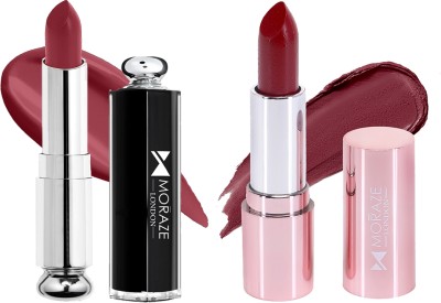 MORAZE Pack Of 2 Stick Creamy Lipstick Waterprrof Long-Lasting(EyesU+Revenge) 8.5gm(Stick Adict, 8.5 g)