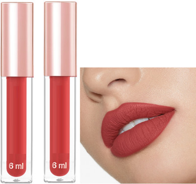 Emijun Combo Non Transfer Smudge Proof Longlasting Liquid Matte Lipstick Peach(Peach, 12 ml)