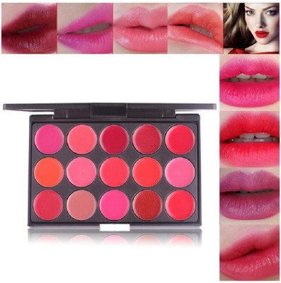THTC Waterproof Long Lasting Creamy Matte Lipstick Palette 15 COLOR(Multi, 15 g)
