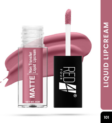 RED4 Miss Perfect Liquid Lip Cream | Non Transfer Matte Liquid Lipstick(Rose Punch, 4 g)
