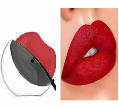 Luipui trending red matte lipstick apple design pack of 1(red, 4 g)
