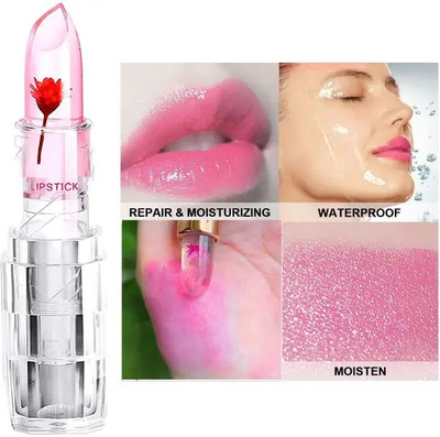 REIMICHI New Temperature Changing Moisturizes Lips Red Flower Gel Lipstick(Red, 3.6 g)