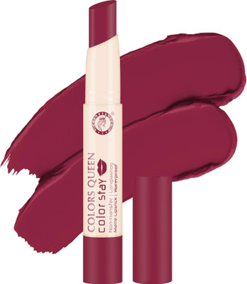 COLORS QUEEN Color Stay Long Lasting Non Transfer Waterproof Matte Lipstick(Plum Pretty, 2.1 g)