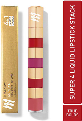MyGlamm Super 4 Liquid Lipstick Stack(True Bolds, 4.8 ml)