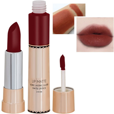 Arcanuy New Lip Matte / 2 in 1 Long Lasting Matte Lipstick(COFFEE, 8 g)