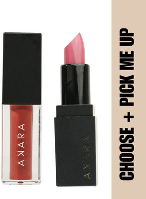 Akara Cosmetics Lipstick & Lip gloss combo(True Pink lipstick & Auburn lip gloss)(True Pink, 8 ml)
