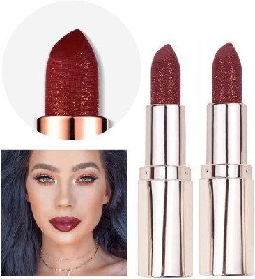 tanvi27 Pro Diamond Shimmer Metallic,Fast-Drying Long Lasting Shinning Maroon lipstick(MAROON, 7.6 g)