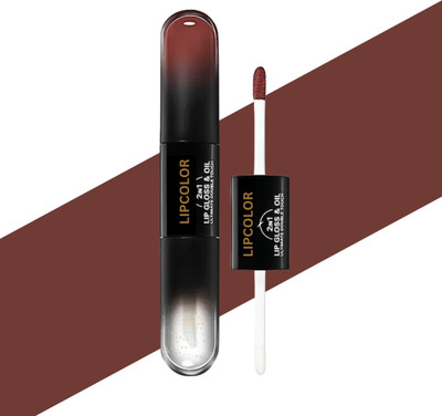 BLUST&FAMME 2 in 1 Tinted Lip gloss and Liquid Lipstick pack of 1(Maroon, 4 ml)
