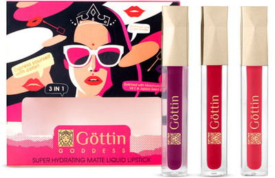 GOTTIN Super Hydrating Matte Liquid Lipstick|3 in1|Mystique Red,Tempting Red,Tipsy Wine(Red, 15 ml)
