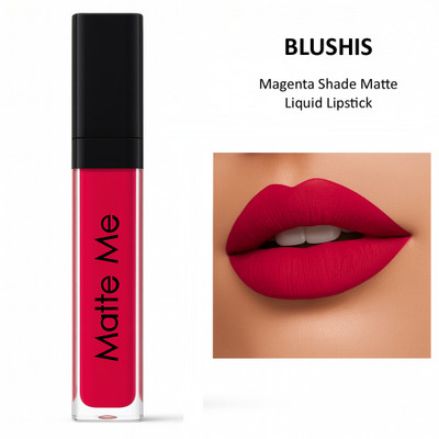 BLUSHIS Waterproof| Smudgeproof| Longlasting| Liquid Matte Lipstick(Magenta, 8 ml)