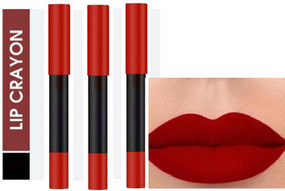 Luipui TWO STYLE TEDDY LIPSTICK RED WATERPROOF PACK OF 3(RED, 12 ml)