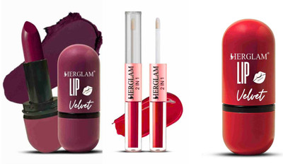 herglam Beauty Crush Lip Set – Matte & Glossy Variants(Multicolor, 10 ml)