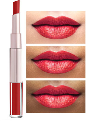 Wonholli 2 in1 Non-Transfer Water-Proof Full-Coverage Duo Lipstick(Red, 7 ml)