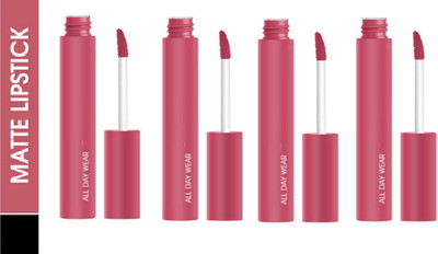 Luipui NEW MATTE CRUSH FADE & NON TRANSFER PROOF LIPSTICK FOR ALL DAY WEAR PACK OF 4(RUBY TRUE, 48 ml)