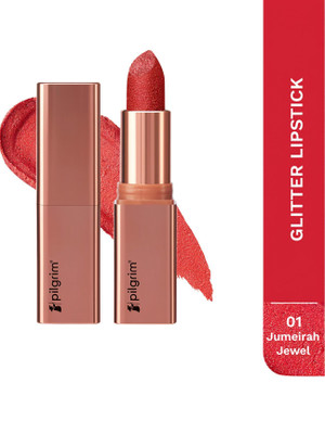 Pilgrim Glitter Lipstick Luxurious 3-D Glitter Formula With Matte Finish(Jumeirah Jewel-01, 4.2 g)