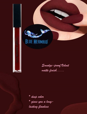 BLUEMERMAID MATTE LIQUID LIPSTICK MAROON COLOR WATERPROOF(MAROON, 6 ml)