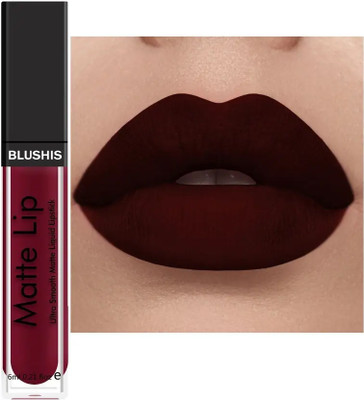 BLUSHIS Non Transfer Waterproof Professionally Longlasting Liquid Matte `Lipstick(Deep Maroon, 8 ml)