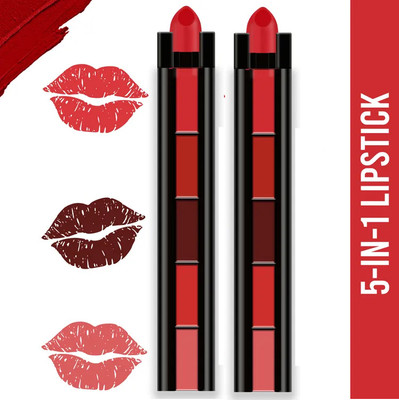 ADJD High Pigments 5 in 1 Long Lasting Matte Ultra Glow Lipstick for women(MULTI COLOR, 20 g)