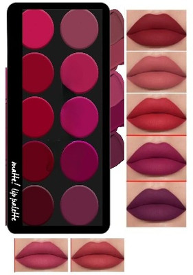 Yuency Lips creamy matte lip palette multi shades long lasting(MULTICOLOR, 10 g)