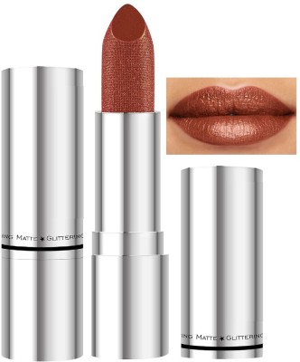 HUZURLU Metallic Glitter Lipstick For Lips(caramel brown, 3.8 g)