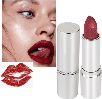 DARVING NEW MATTE GLITTER LIPSTICK FOR SHINY LIPS(MAROON, 3.8 g)