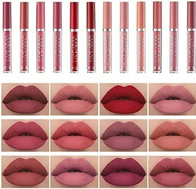 FRIPPE Creamy Matte Lipstick Combo Set of 12(Multicolour, 20 ml)