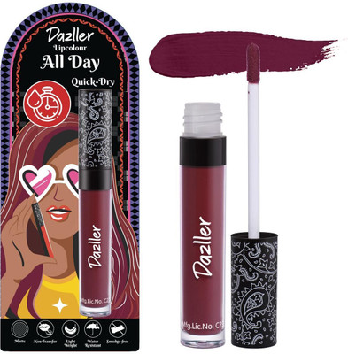 Dazller All Day Lipcolour Quick Dry Liquid Lipstick for Women|QDLC032 Dark Rosewood|6g(DLC032 Dark Rosewood, 6 g)