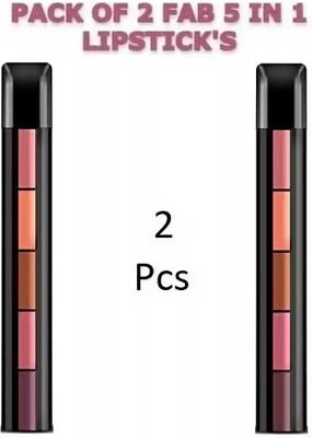 Liptick Different lipstick shades use for makeup 5 in a lipstick(Multicolor, 15 g)