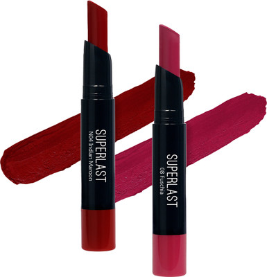 Me-On Superlast Lipstick (Shade 04,08)(Ruby Woo,Fuschia, 4 g)