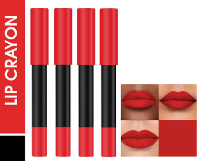 Luipui MATTE CRUSH SUPER STAY LONG LASTING, FULL COVERAGE LIPSTICK PACK OF 4(PINK UP - 13, 16 g)