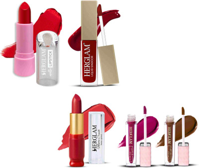 herglam Lipstick & Liquid Sindoor Combo – Set of 6 (Matte, Liquid)(Multicolor, 6 ml)
