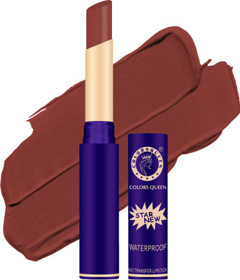 COLORS QUEEN Lips Non Transfer Waterproof Smudge Proof Long Lasting Matte Lipstick(Brown, 2.4 g)