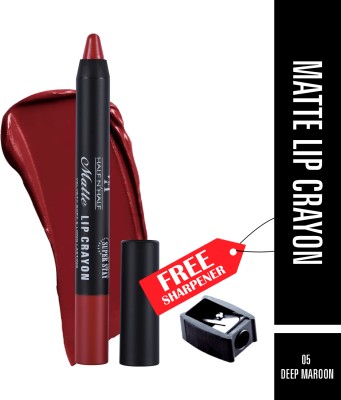 Half N Half Matte Lip Crayon Long Stay Waterproof & Smudge Proof(DEEP MAROON, 3.5 g)