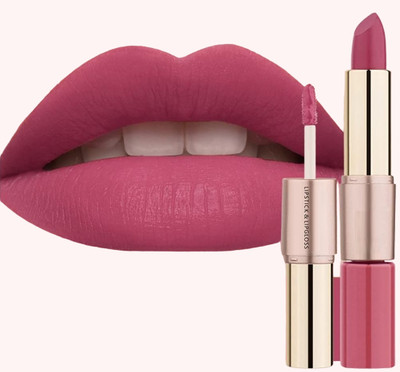 DYSOKAYO Matte Finish 2-in-1 Duo Liquid Lipstick with Matte Finish(Dark Pink, 8 g)