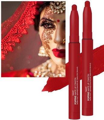 tanvi27 Highly Pigmented Non Transfer & Water Proof Velvet Matte Crayon Red Lipstick(Hot Red, 6 g)