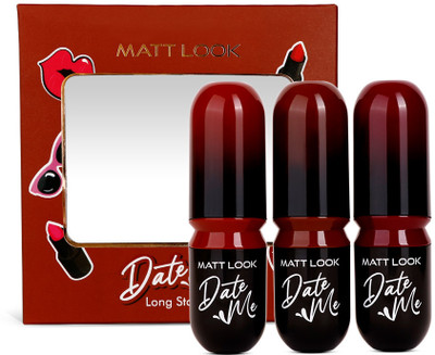 MATTLOOK Date Me Long Stay Set of 3 Lipstick with Shea butter Long Lasting Waterproof(Maroons & Wines, 11.4 g)