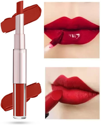 HUZURLU 2-in-1 Duo Liquid Lipstick with Matte Finish and Moisturizing Gloss(RED, 3 ml)