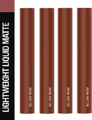 Luipui CRUSH SUPER STAY LONG LASTING, FULL COVERAGE & SMUDGE PROOF LIPSTICK PACK OF 4(COCO - 09, 48 ml)