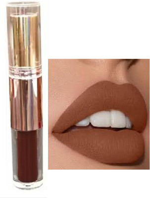 Luipui best 2 in 1 brown matte lipstick pack of 1 waterproof pack of 1(brown, 6 g)